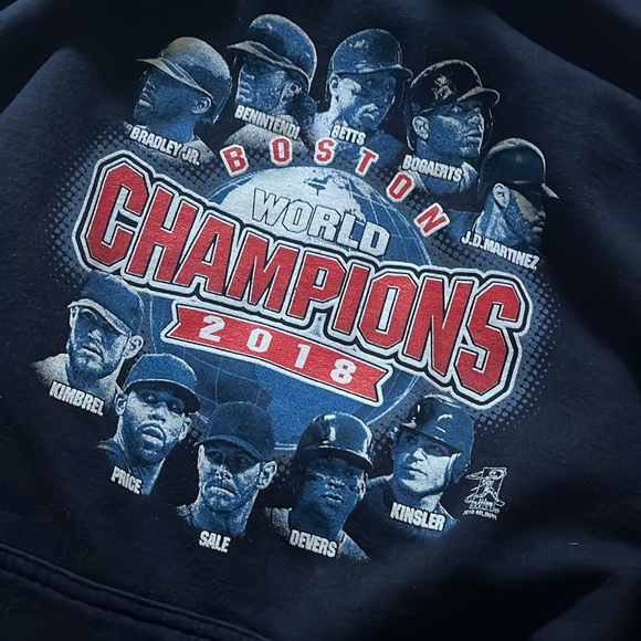 Men’s MLB Gildan Boston Red Socks 2018 World Champions Hoodie - Picture 3 of 6